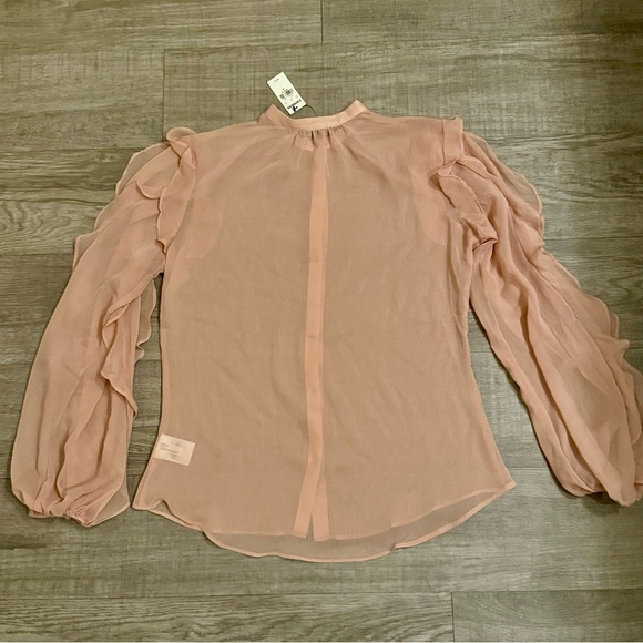 NWT Express Women's Pink Ruffle Top Size S - Picture 5 of 7